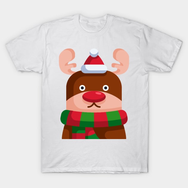 Reindeer Christmas T-Shirt by Visualism